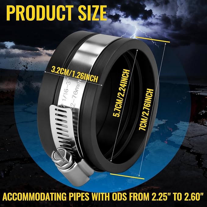 6 Pack 2 Inch Flexible PVC Pipe Cap - Image 2