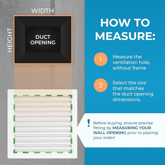 Rustproof 12x12 in Aluminum Vent Cover – Quiet Return Air Grille - Image 2