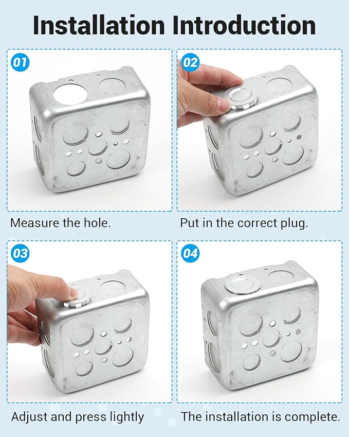 12 Pcs 1/2 Inch Knockout Plugs for Electrical Box Conduit Openings | Knockout - Image 4