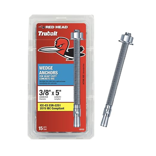 Red Head TruBolt 3/8 x 5 Heavy-Duty Wedge Concrete Anchors by Unknown