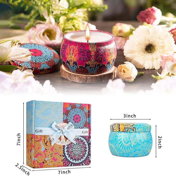 Candle Gift Set Bundle for Women, 2 Sets of 4 Scented Candles, 8% Essential Oils - Image 4