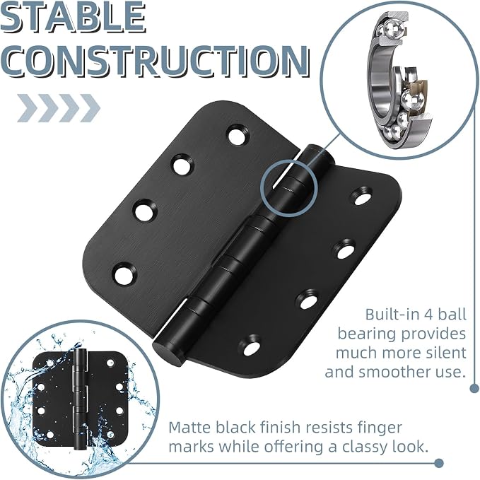 3 Pack Stainless Steel Black Door Hinges - Image 4