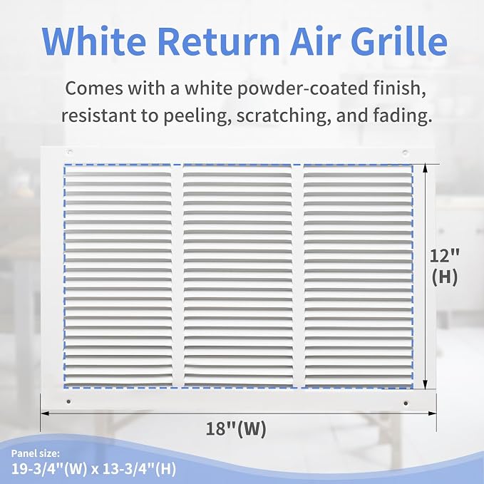 Howeall 18"W x 12"H Steel Return Air Grille, Air Return Vent Cover - Image 3
