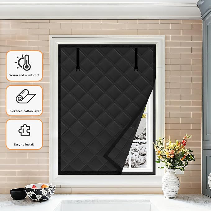 Winter Insulated Window Curtain 47"x63", Oxford Cloth Thermal Insulated Window - Image 7