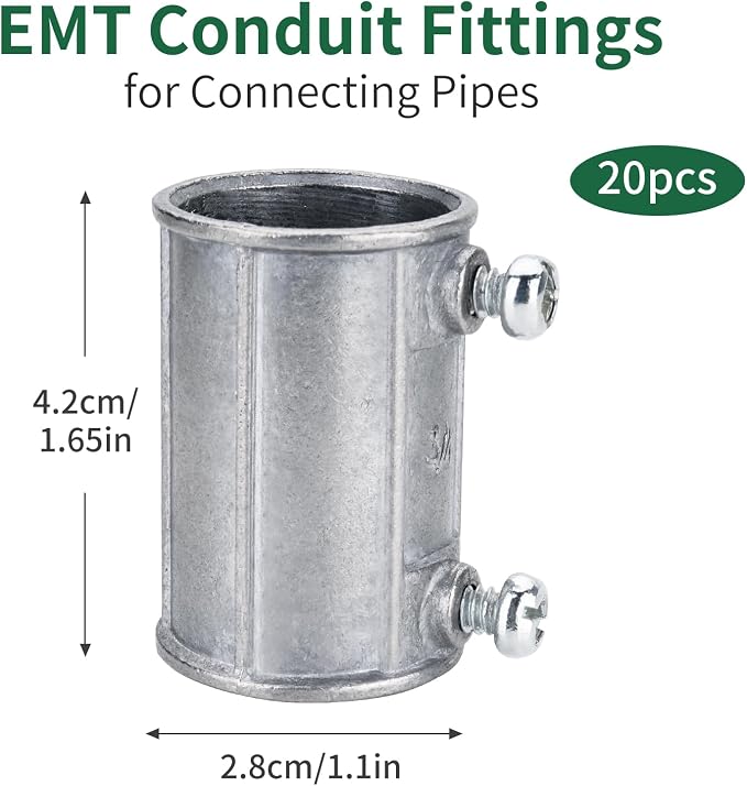 3/4 Inch EMT Conduit Fittings for Connecting Pipes, Shield Wiring from Dust and - Image 2