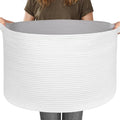 115L White Cotton Rope Storage Basket, 23.6"x15.7" Extra Large Blanket Storage by MEGASKET
