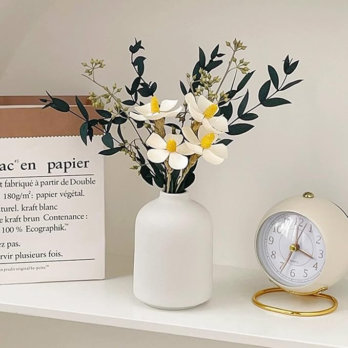 Modern White Small Ceramic Vase Set of 6 - Image 7