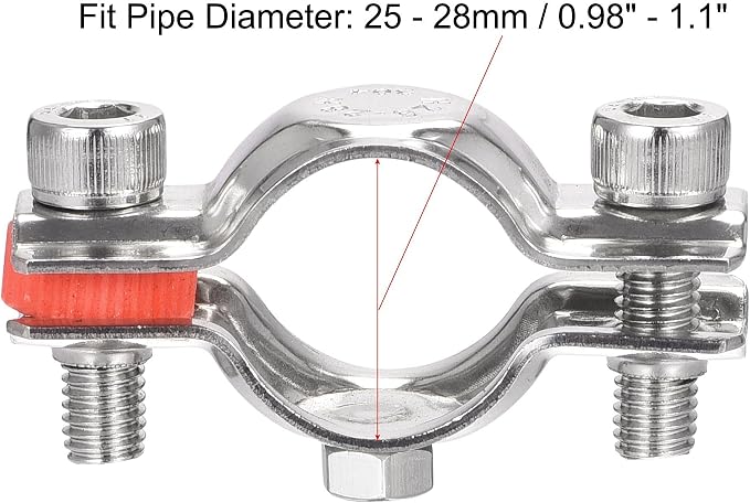 uxcell Wall Ceiling Mount Pipe Supports, 304 Stainless Steel Adjustable Pipe - Image 3