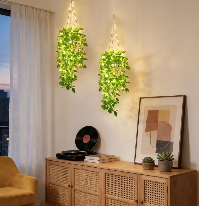 Mkono 2 Packs Fake Hanging Plant - Image 2