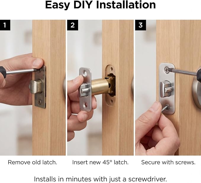Adjustable Deadlatch 2-3/8'' or 2-3/4'', Adjustable Door Latch Entry Door Lock - Image 4