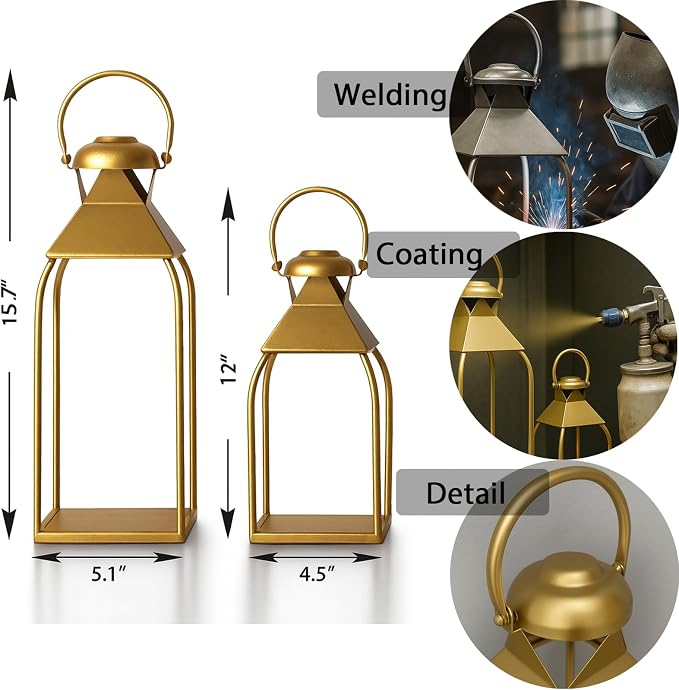 Decorative Metal Lanterns Indoor Outdoor, Candle Holder - Image 6