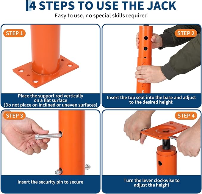 2 Pack Jack Post, House Floor Jack 19"-36", 18000 LBS Basement Jacks | Heavy - Image 5