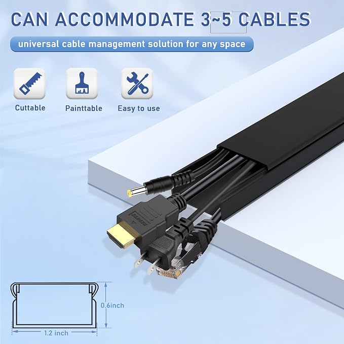 157" Cord Cover Raceway Kit, Large Cable Cover - Image 2