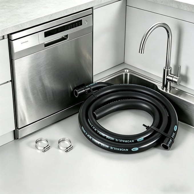 6FT Dishwasher Drain Hose, 7/8 Inch ID Rubber Discharge Hose - Image 3