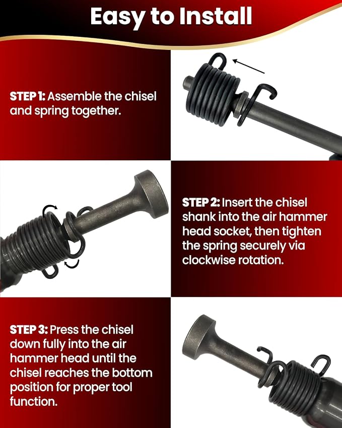 4 PCS Air Hammer Bits Set Smoothing, Pneumatic Chisel - Image 3