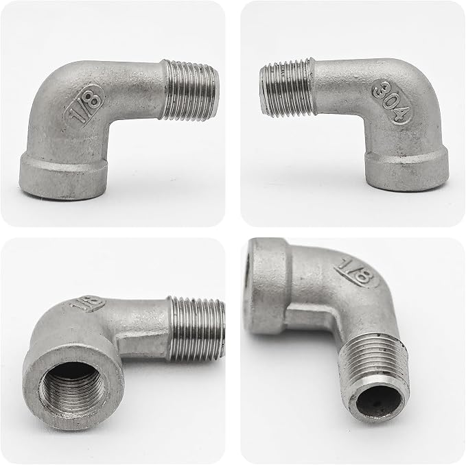 2Pcs 90 Degree Street Elbow, 1/8" NPT Male x 1/8" NPT Female, 304 Stainless - Image 3