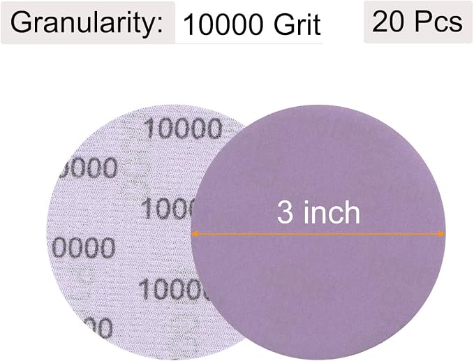 uxcell 20Pcs 3-Inch Purple Sanding Discs 10000 Grits Hook and Loop Professional - Image 2