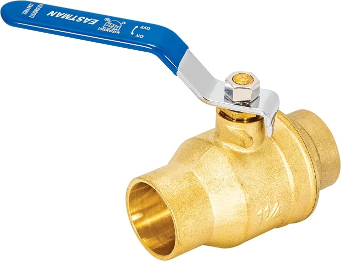 Eastman Heavy Duty Full Port Brass Ball Valve, 1-1/4 in Sweat x 1-1/4 in Sweat by Eastman