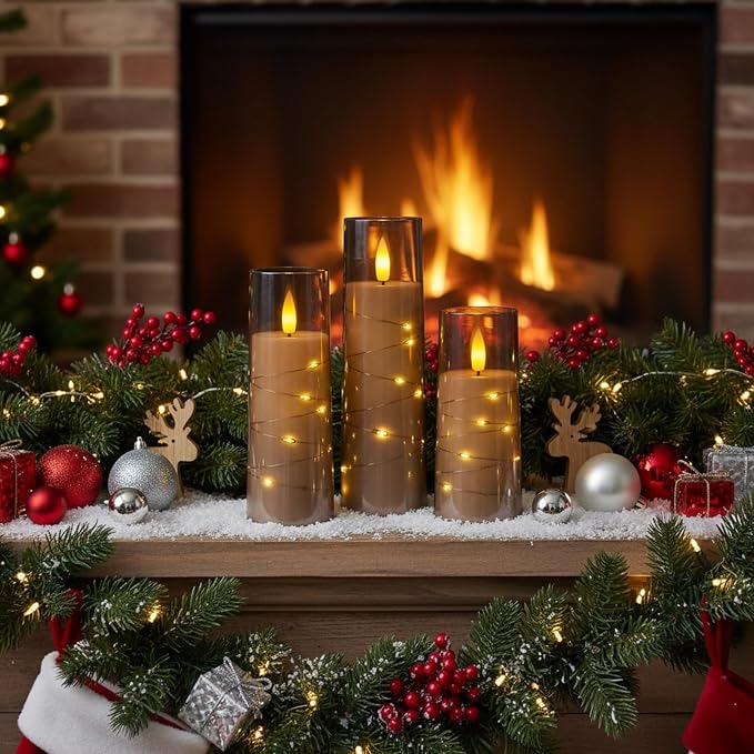 Raycare 9 Pcs Flameless Battery Operated Pillar Candles - Image 4