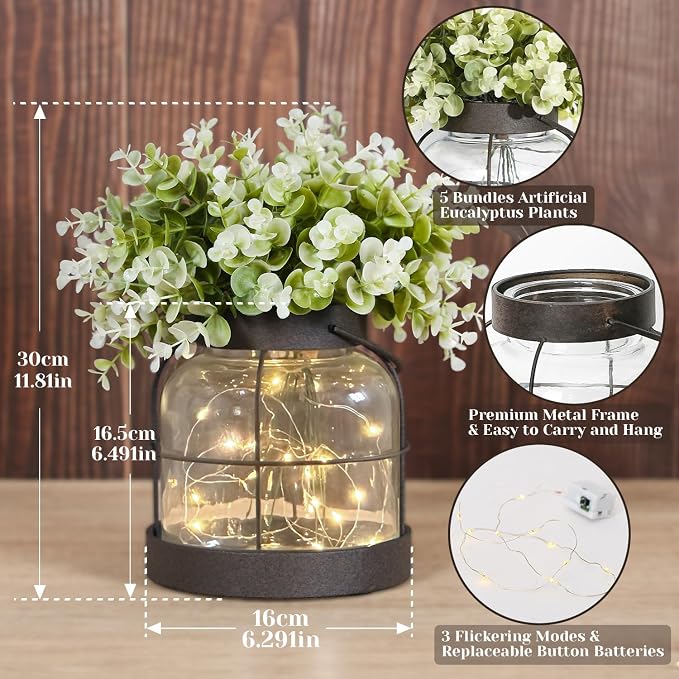 Dnnnii Vintage Glass Farmhouse Vase - Image 2