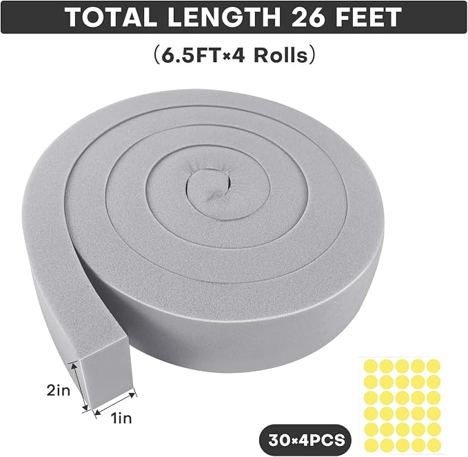 4Pcs 2" x 1" x 6.5Ft AC Window Seal Kit - Image 2
