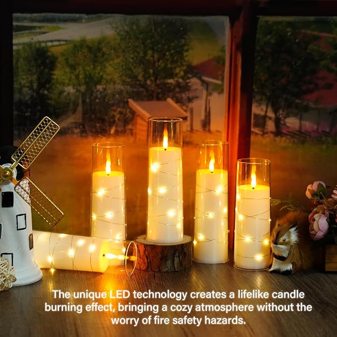 Flameless Candles with Embedded Star String, Suitable - Image 5