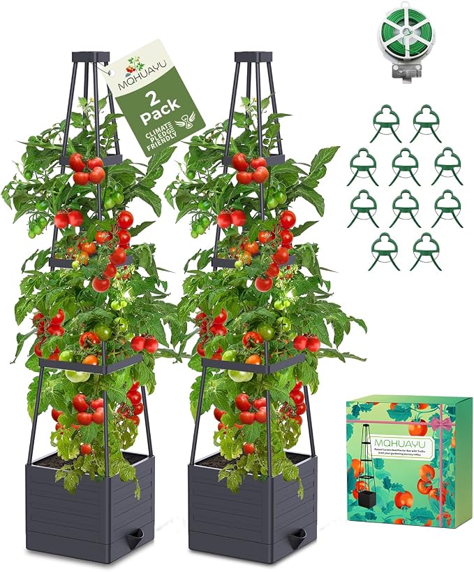 2-Pack Tomato Planter with Trellis, Tomato Cages by MQHUAYU