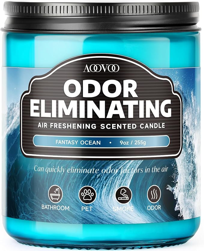AOOVOO Fantasy Ocean Odor Eliminating Candle - 9 oz Soy Candles by AOOVOO
