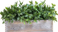 Winlyn 14" Faux Boxwood Plant in Rectangular Wood Planter Box Rustic Greenery by Winlyn