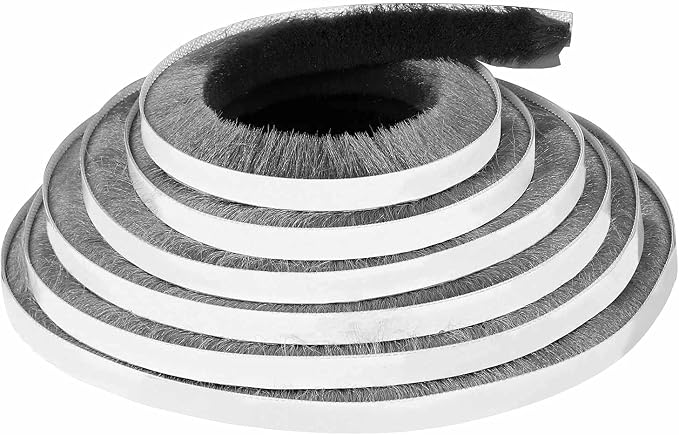 Felt Pile Weather Stripping for Doors, Self Adhesive Draft Blocker, Dust by MILEQEE