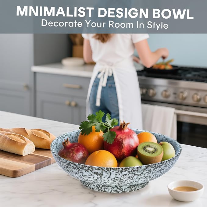 10" Decorative Bowl, Ceramic Fruit Bowl - Image 5