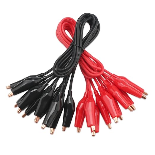 DROK 10pcs Jumper Wires with Alligator Clips Electrical 20 AWG Copper Wire | by DROK