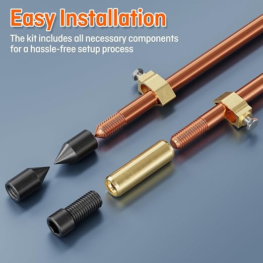 8ft Ground Rod Kit 5/8” Clad Copper Grounding Rod - Image 3