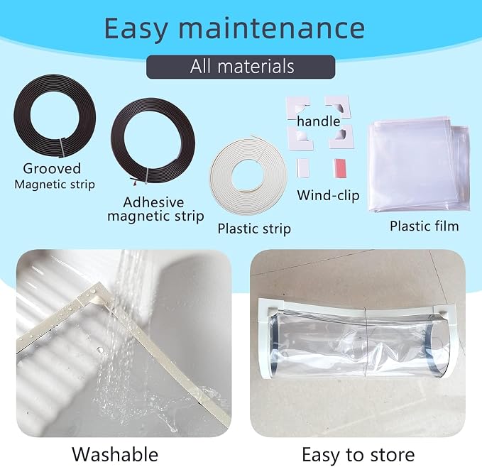 DIY Magnetic Window Insulation Kit 48"x44" Indoor Clear Film - Image 6