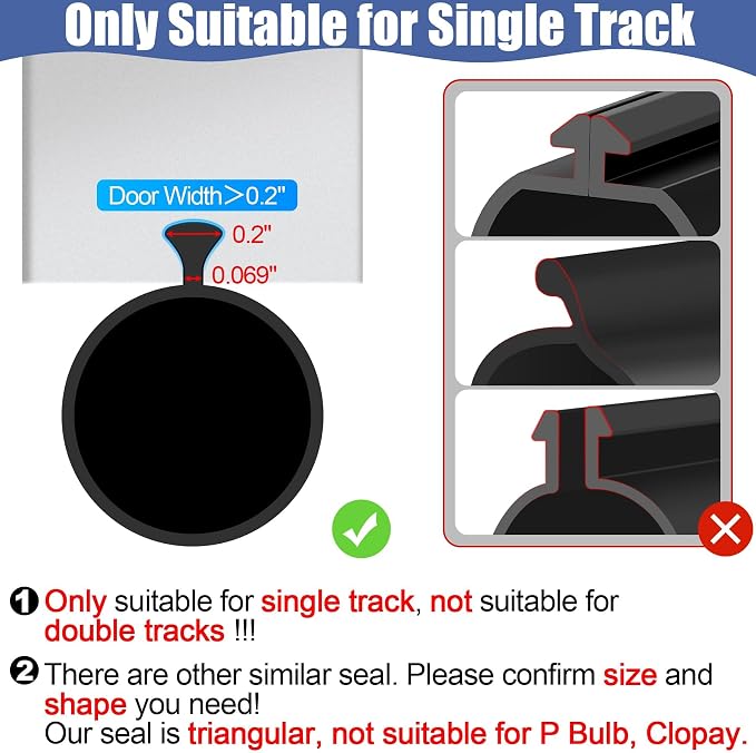 18FT Garage Door Seals Bottom Rubber, 0.2" Triangle Weather Stripping Seals - Image 2