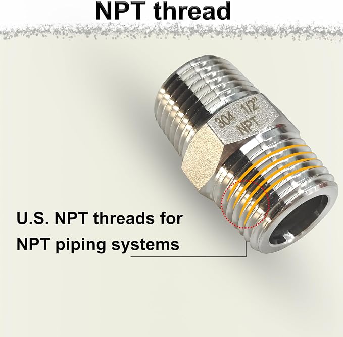 3/4" Male x 3/4" Male Hex Nipple Pipe Fittings, 304 Stainless Steel 3/4 inch - Image 6