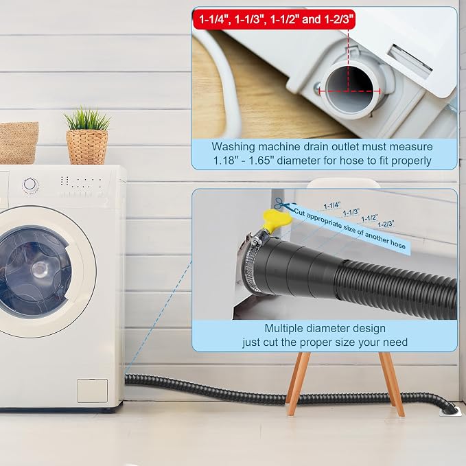 MyLifeUNIT Washing Machine Drain Hose Extension Kit, Universal Washer Drain - Image 4