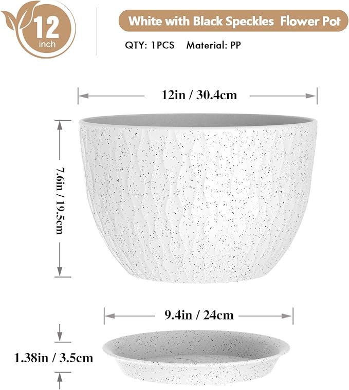 WSMKSZ 12 Inch Wide Water Ripples Flower Pots - Image 2