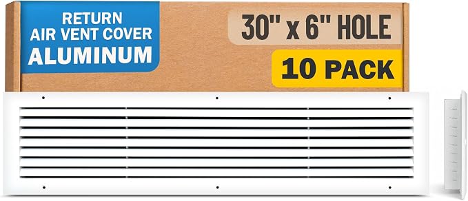 Fits 30x6 Hole | Aluminum Return Air Grille by Handua | Vent Cover Grill by Handua