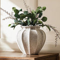 LE TAUCI 11.3" Ceramic Vase, Artisan Large White Ceramic Vase by LETAUCI