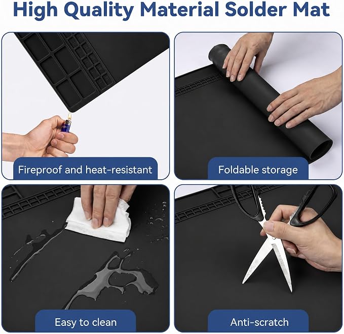 Kaisi Extra Large Soldering Mat, 932°F Heat Resistant Silicone Solder Mat - Image 6