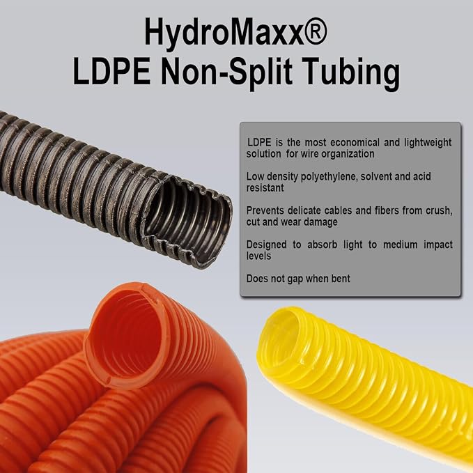 Flexible Polyethylene LDPE NON-Split Corrugated Wire Loom Tubing - Image 2