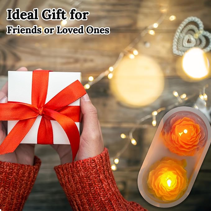 4 Pack Peony Flower Shape Candles - Image 5