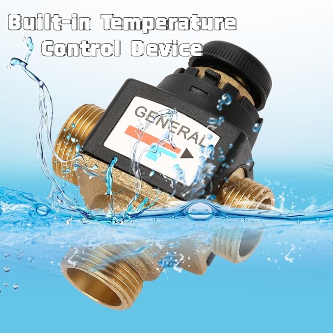 3-Way Mixing Valve 3/4 Mixing Valve DN20 Male Thread Brass Thermostatic Mixing - Image 7
