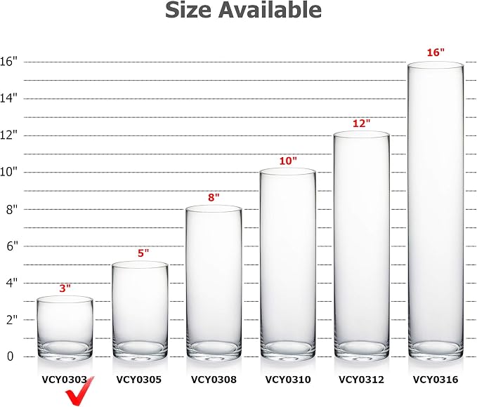 WGVI WGV Cylinder Vase Bulk, 12 Pieces - Image 3