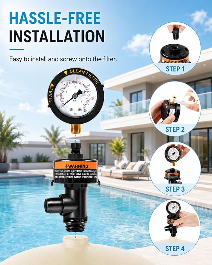 2 Pack 98209800 High Flow Manual Air Relief Valve w/Pressure Gauge Replacement - Image 6
