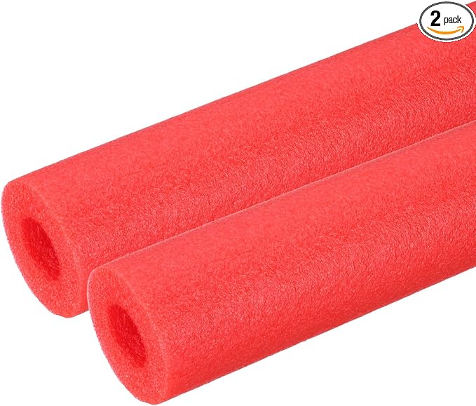 PATIKIL Pipe Insulation Foam Tube Foam Pipe Tubing Covers Red 2Pcs | 1-3/16" ID by PATIKIL