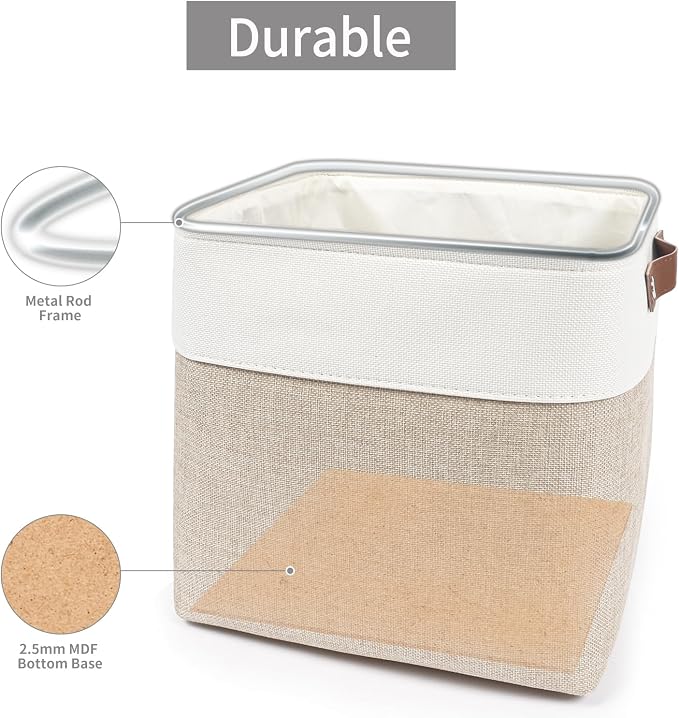 Collapsible Fabric Storage Cubes 11x11 Cube Storage Bins, 4 Pack Closet Baskets - Image 6