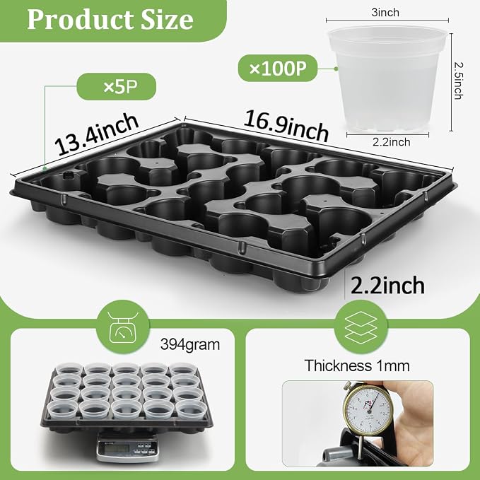 3 Inch Clear Nursery Pots 100 Pcs - Image 4