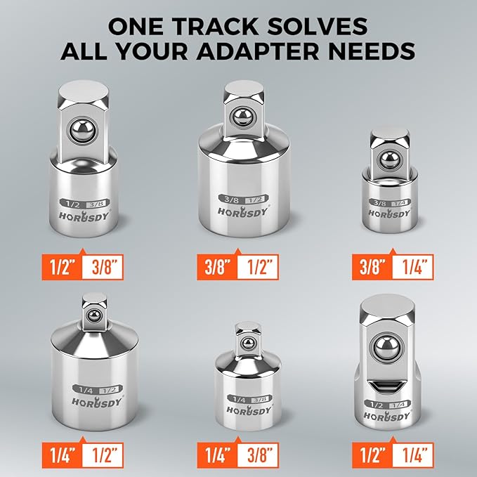 6-Piece Storeable Socket Adapter and Reducer Set - Image 2